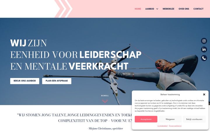 Screenshot van coachen-met-lef.nl