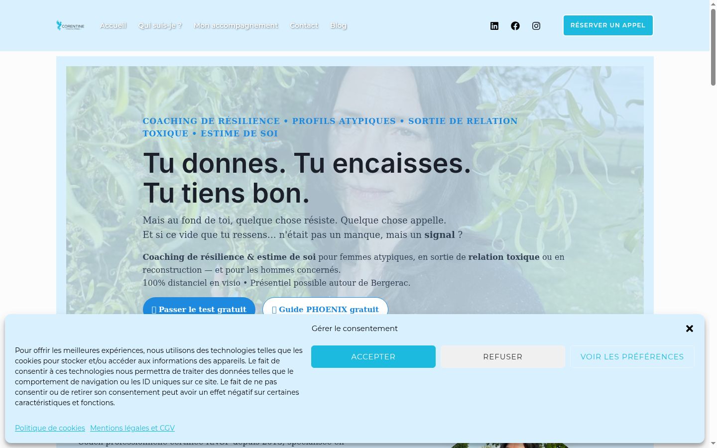 Screenshot of the consent banner shown before any interaction