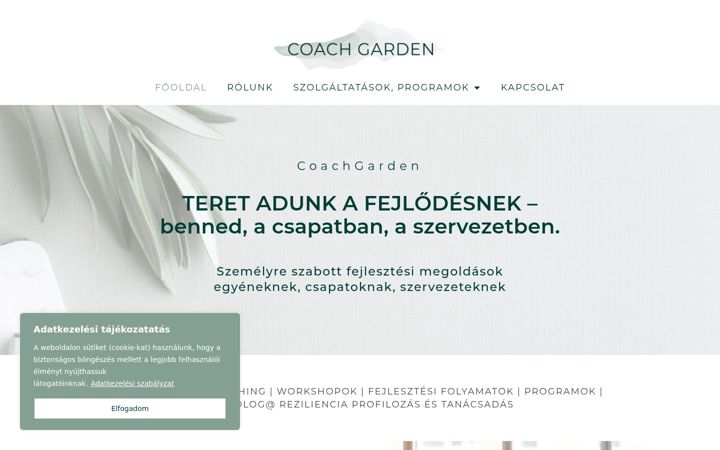 Screenshot του coachgarden.hu