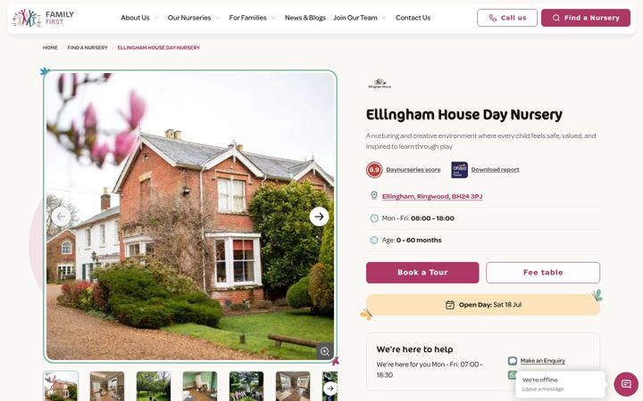 Screenshot of coachhousedaynursery.com