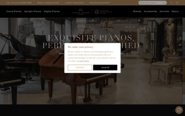 Zrzut ekranu coachhousepianos.co.uk
