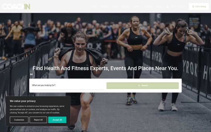 Zrzut ekranu coachin.co.uk