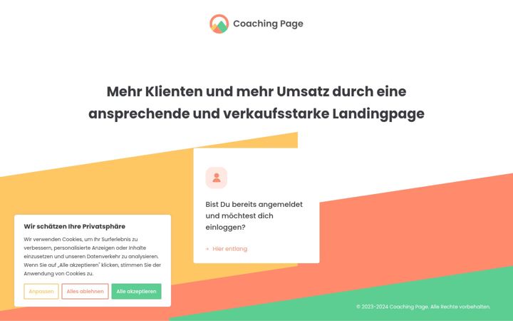 Screenshot of coaching-page.com