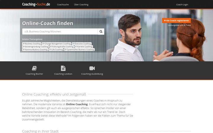 Captura de ecrã de coaching-suche.de