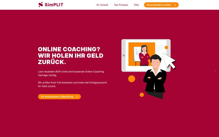 Screenshot of coaching-vertragscheck.de