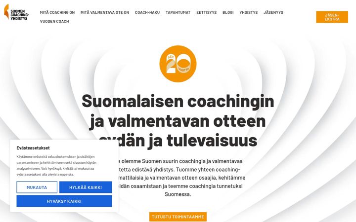 Snímek obrazovky coaching-yhdistys.fi