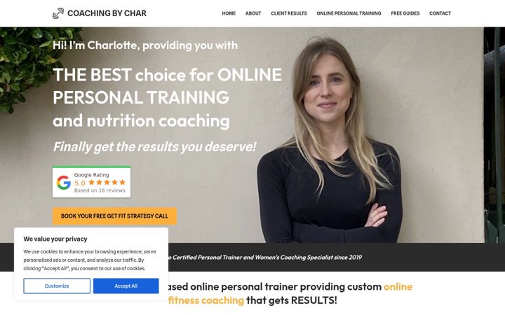 Screenshot of coachingbychar.com