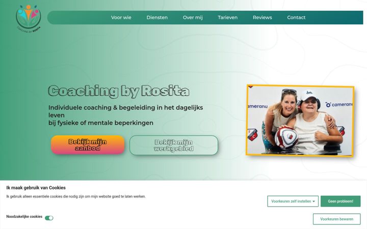 Screenshot van coachingbyrosita.nl