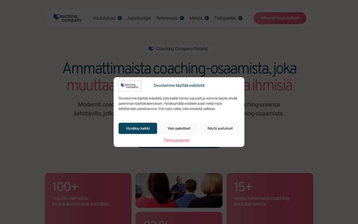 Snímek obrazovky coachingcompany.fi