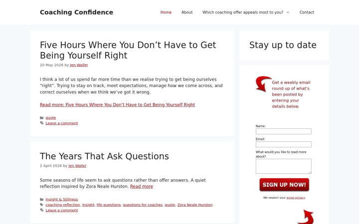 Zrzut ekranu coachingconfidence.co.uk