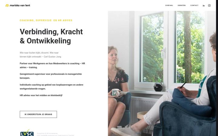Snimka zaslona za coachingenadvies-mariska.nl