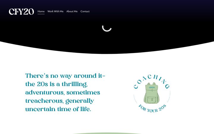 Screenshot of coachingforyour20s.com