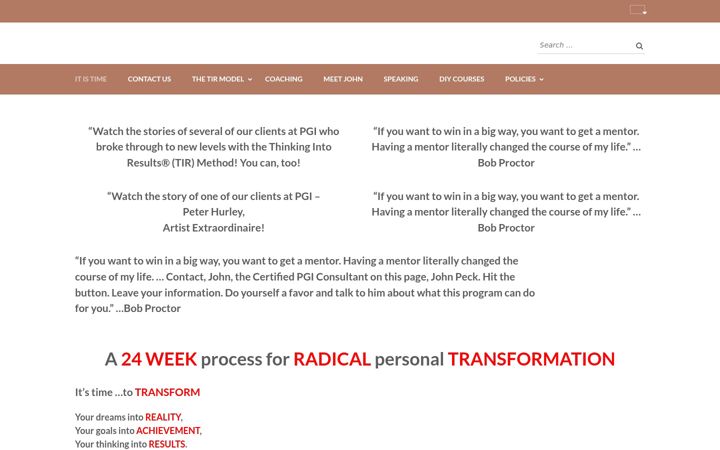 Screenshot of coachingintoresults.com