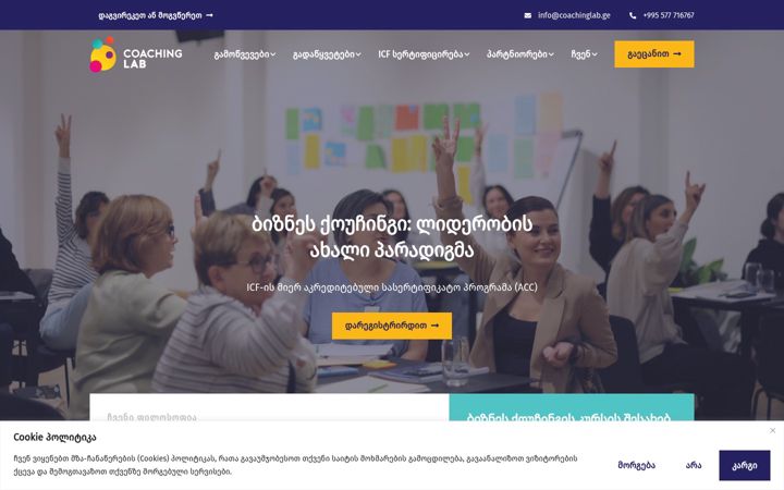 Screenshot of coachinglab.ge