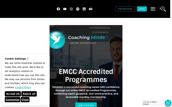 Screenshot of coachingmindsglobal.com