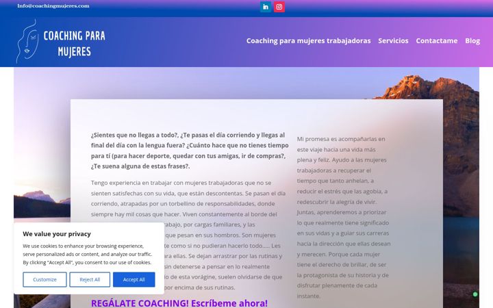 Screenshot of coachingmujeres.com