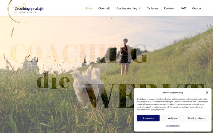 Screenshot van coachingspraktijkhondengedrag.nl