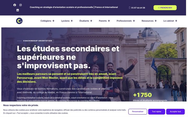 Screenshot of coachingsup.fr