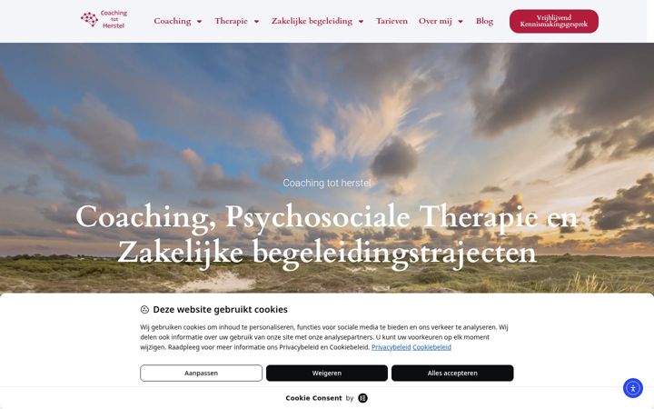 Screenshot van coachingtotherstel.nl
