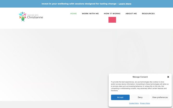 Screenshot of coachingwithchristianne.com