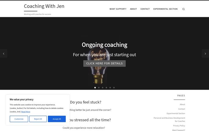 Screenshot of coachingwithjen.com