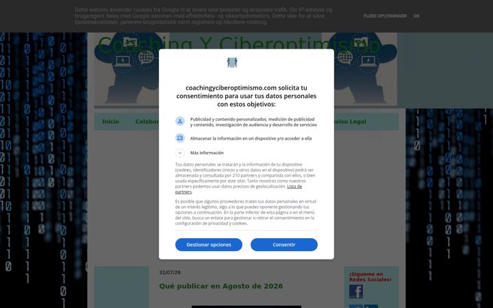 Screenshot of coachingyciberoptimismo.com