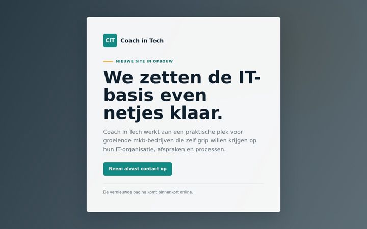 Screenshot van coachintech.nl