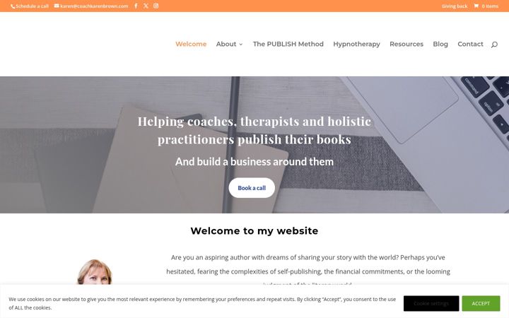 Screenshot of coachkarenbrown.com