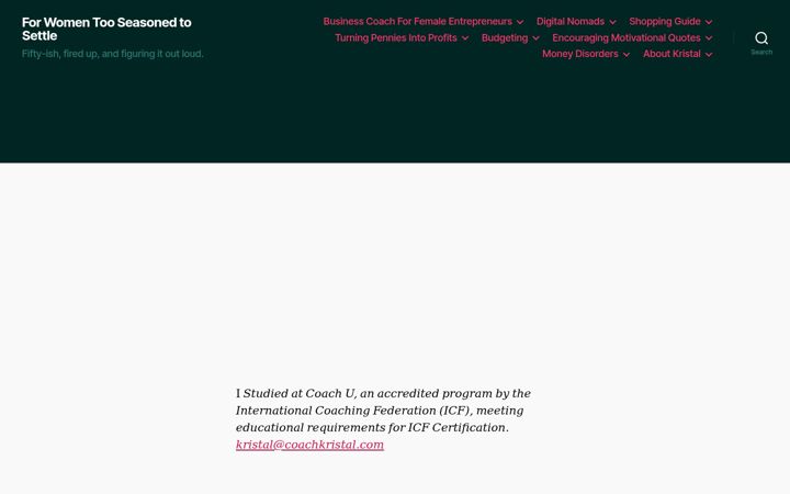 Screenshot of coachkristal.com