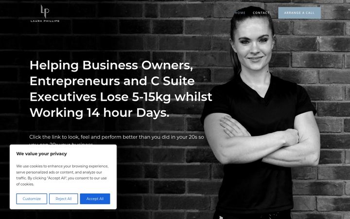 Screenshot of coachlauraphillips.com