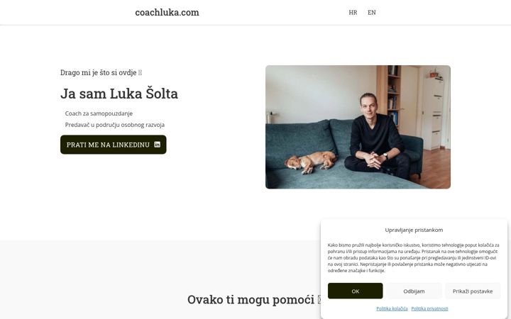 Screenshot of coachluka.com