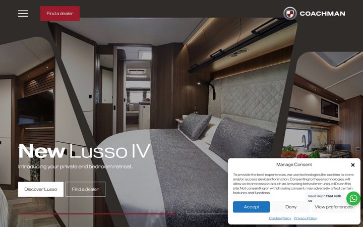 Screenshot of coachman.co.uk