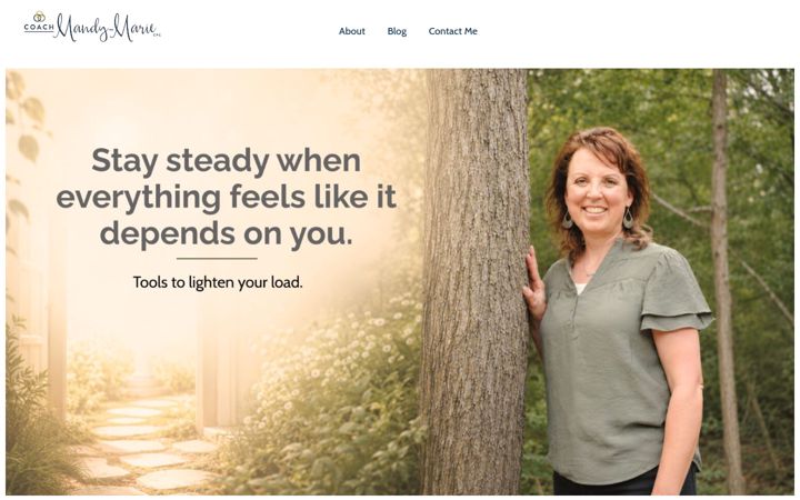 Screenshot of coachmandymarie.com