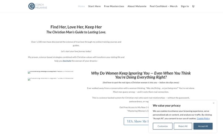 Screenshot of coachmelannie.com