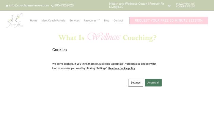 Screenshot of coachpamelarose.com