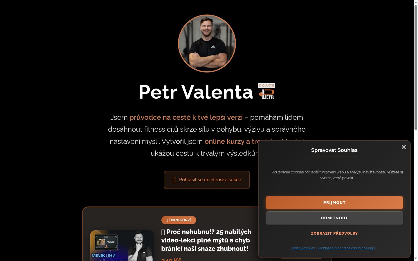 Captura de ecrã do banner de consentimento apresentado antes de qualquer interação