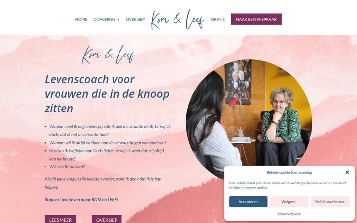Ekrānuzņēmums no coachpraktijk-kom-en-leef.nl