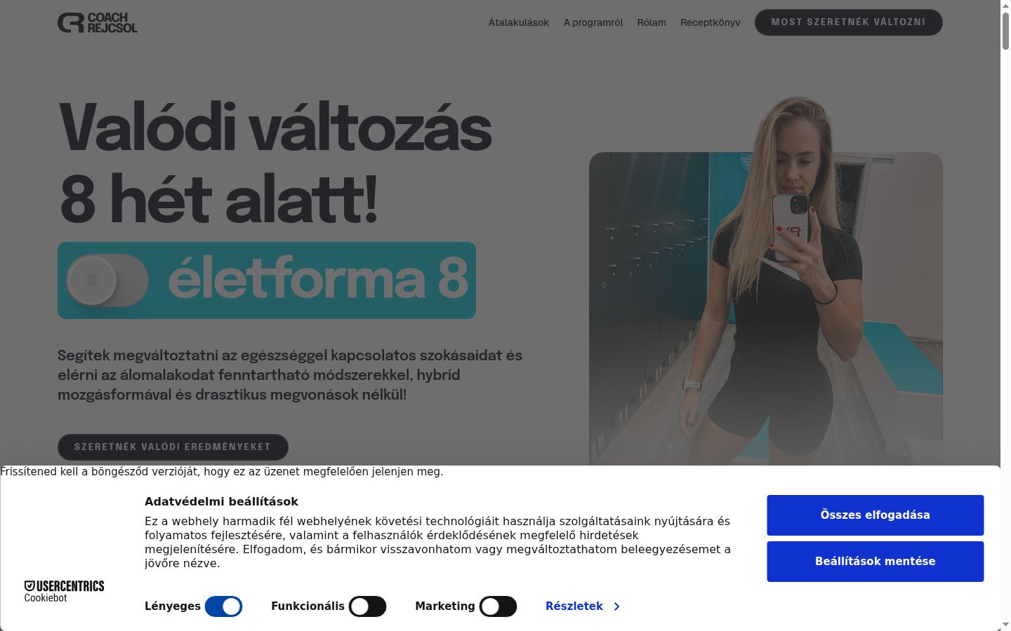 Screenshot del banner di consenso mostrato prima di qualsiasi interazione