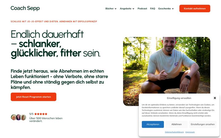 Screenshot of coachsepp.de