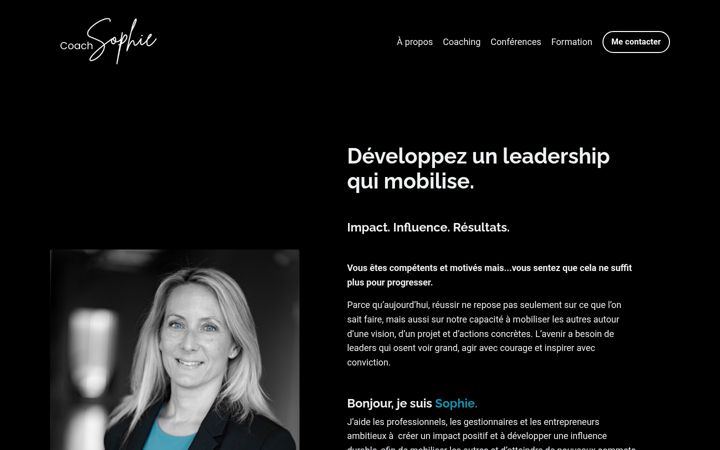 Screenshot of coachsophie.com