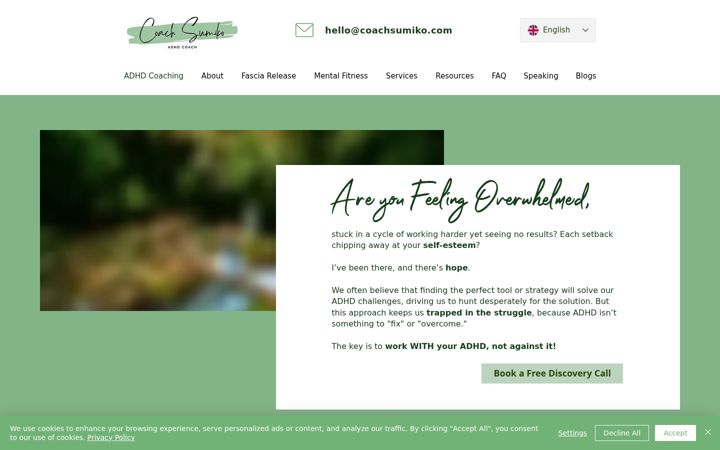 Screenshot of coachsumiko.com