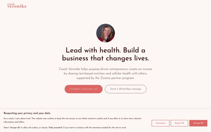 Screenshot of coachveronike.com