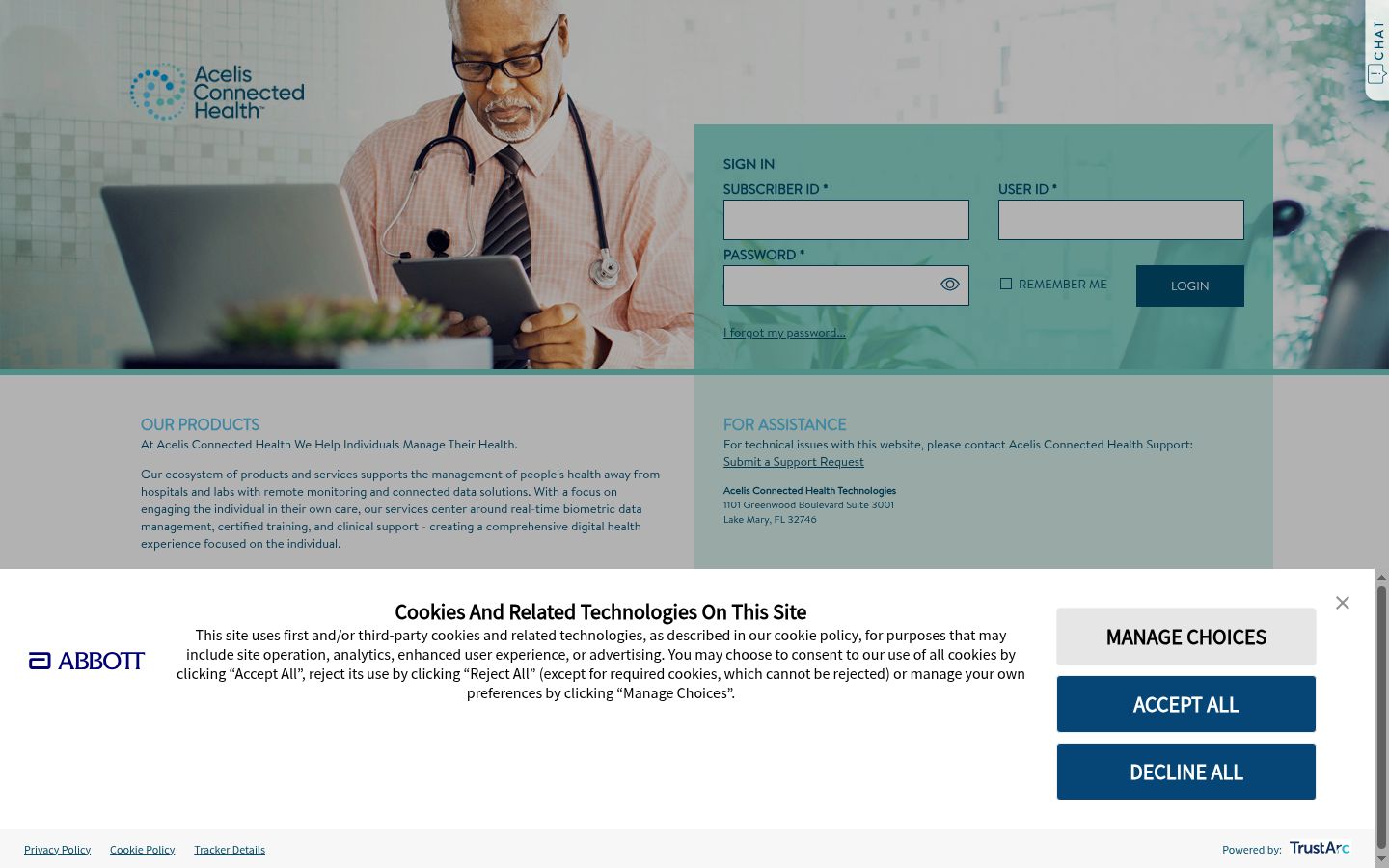 Screenshot of the consent banner shown before any interaction
