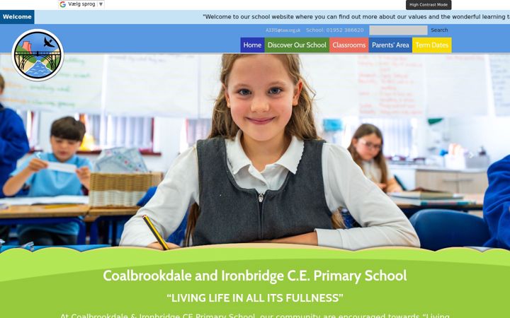 Screenshot of coalbrookdaleschool.org.uk
