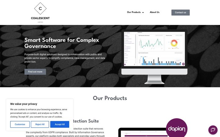 Screenshot of coalescent.uk