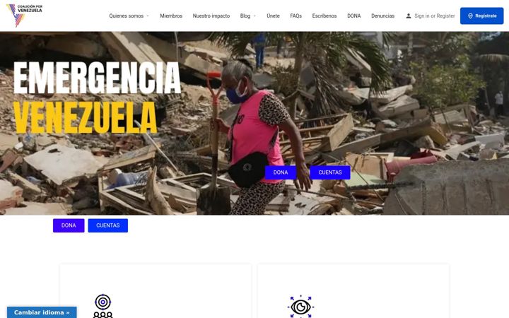Screenshot του coalicionporvenezuela.org
