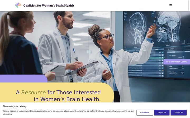 Screenshot του coalitionforwomensbrainhealth.org