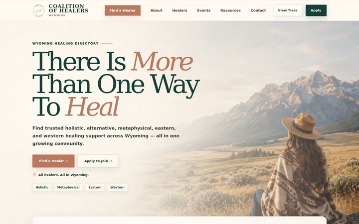 Screenshot of coalitionofhealers.com