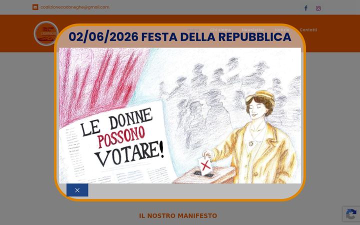 Screenshot ta' coalizionecivicacadoneghe.it