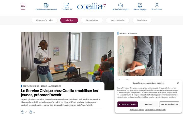 Screenshot του coallia.org